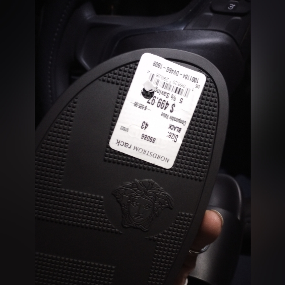 Versace black Medusa head slides